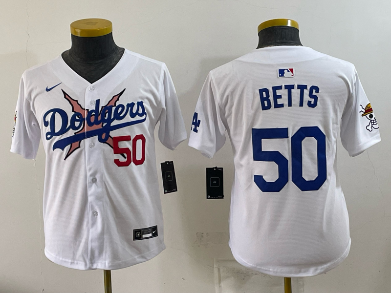 Youth Los Angeles Dodgers #50 Betts white Game 2026 Nike MLB Jersey 0727001->youth mlb jersey->Youth Jersey